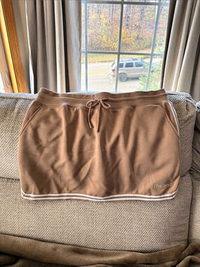 Spalding Tech Fleece Skort Athletic Shorts Brown XL